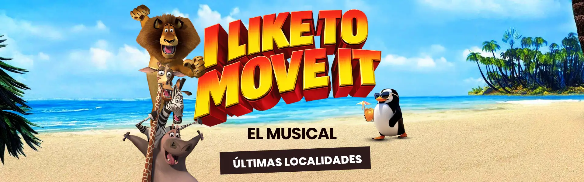 Show I like to move it. Playa y animales
